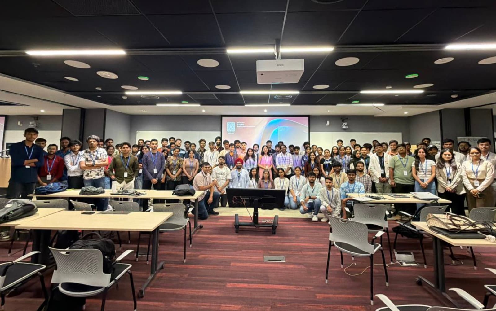 Participants of the Nasiko Buildthon gathered for a group photo at the Microsoft office in Bengaluru.
